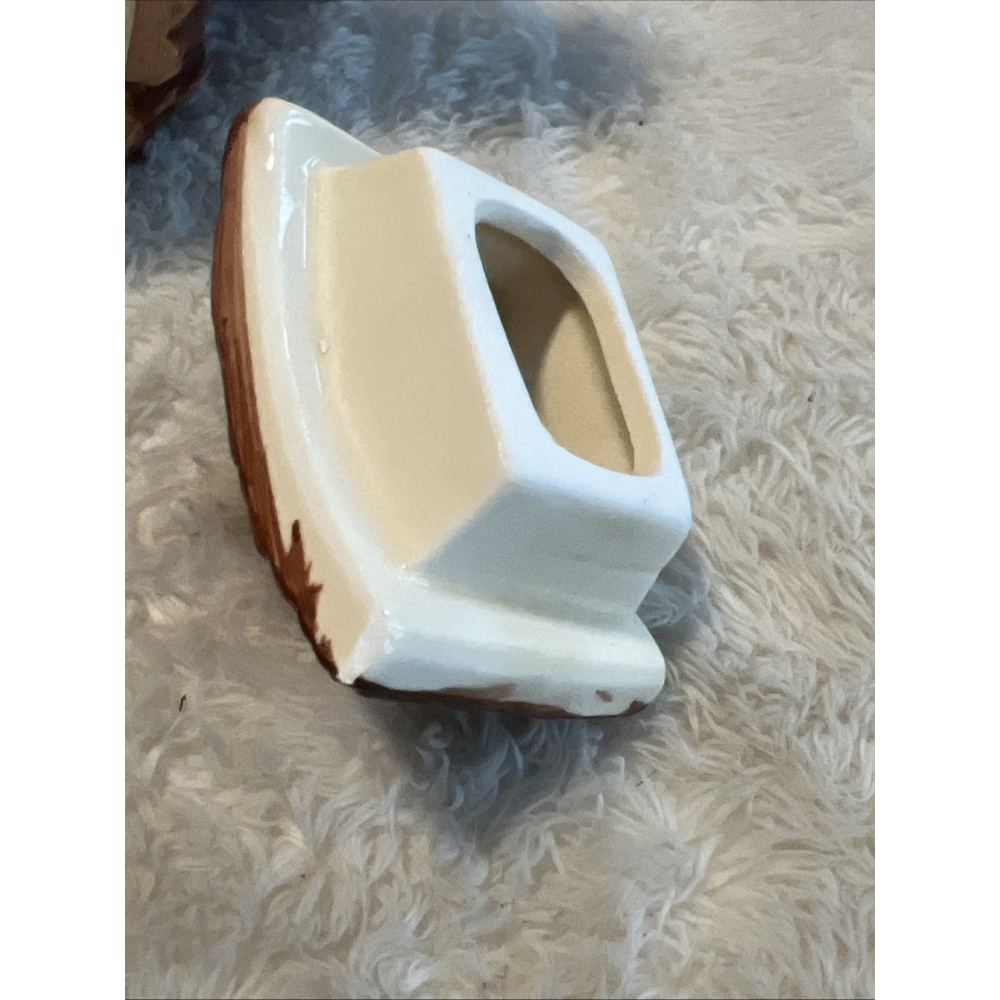 Fitz & Floyd 1993 The Sugar Pine Ceramic Log Cabin Sugar Bowl | Rustic Lodge - Picture 10 of 16
